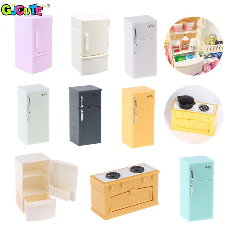 Kids Toys Kitchen - 1/12 Mini Dollhouse White Refrigerator With