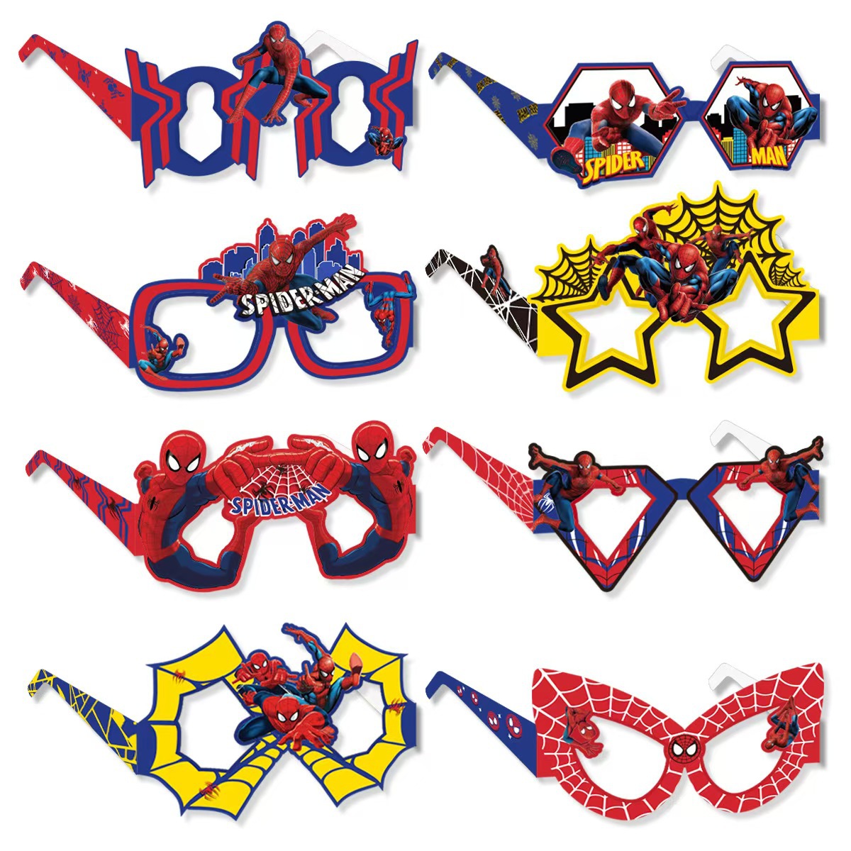 Kids Toys Return Gift - 8PCS Spider-Man Paper Eco-Friendly Glasses Cosplay