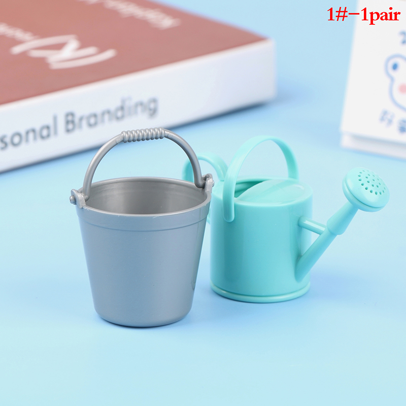Kids Toys Home - 2PCS/Set Plastic Dollhouse Miniature Bucket Watering