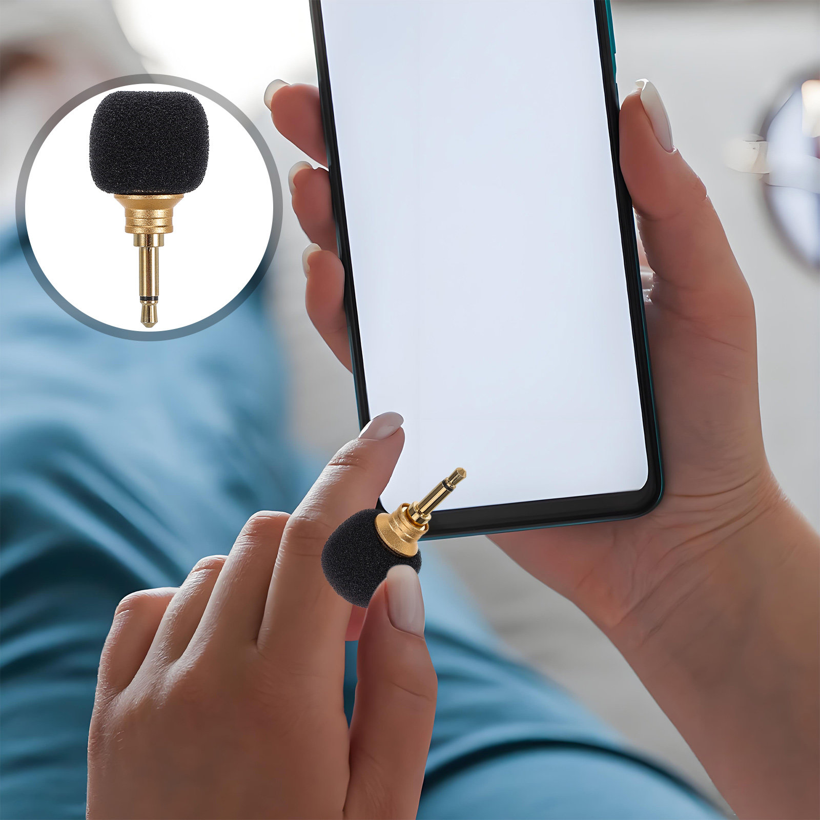 Kids Microphone Karaoke - Mini Phone Microphone Gold Portable Plug-in