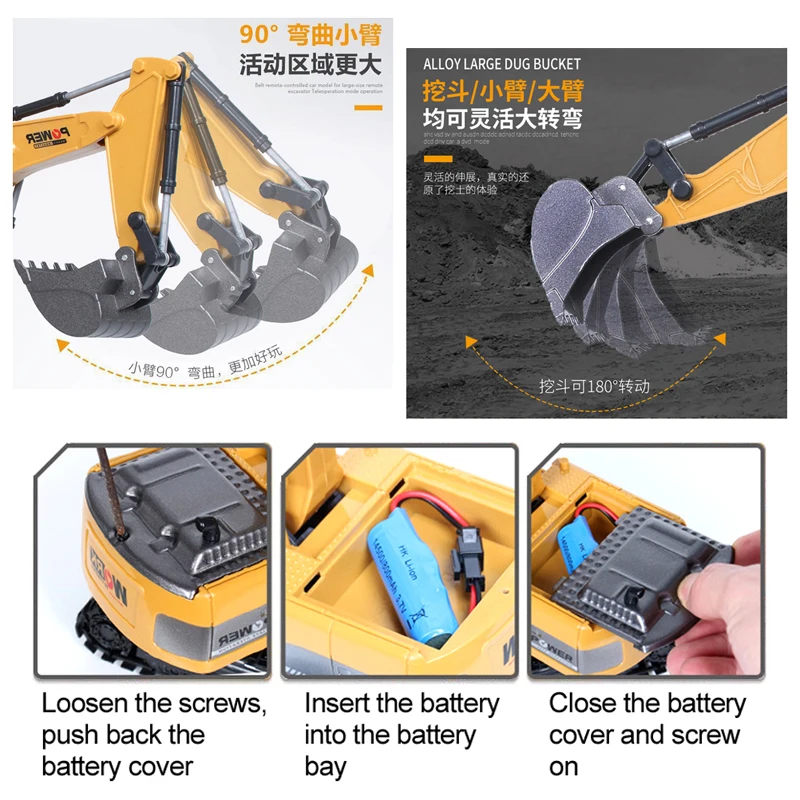 RC Excavator 2.4Ghz 6 Channel  - Kids' Toys Channel recension och pris