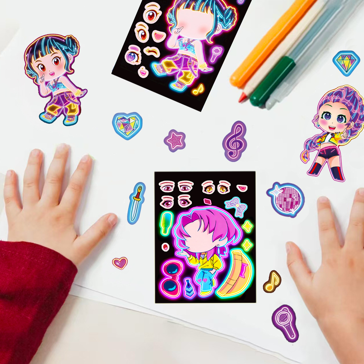 8pcs Funny Girls Stickers Toys - Kids Toys Return Gift recension och pris